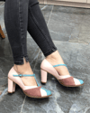 BEGUM Full Grain Leather Special Design Women's High Heel Shoes