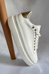 GİNA KALIN TABAN BEYAZ DERİ SNEAKER