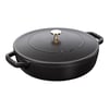 Staub 405114720 Chistera Yağmur Efektli Kapaklı Döküm Tencere 28cm Siyah