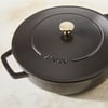 Staub 405114720 Chistera Yağmur Efektli Kapaklı Döküm Tencere 28cm Siyah