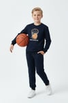3 İPLİK KALIN YUVARLAK YAKA BASKETBOL POTASI BASKI DETAYLI KIŞLIK ERKEK ÇOCUK EŞOFMAN TAKIMI
