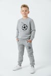 3 İPLİK KALIN YUVARLAK YAKA FUTBOL FİLESİ BASKI DETAYLI KIŞLIK ERKEK ÇOCUK EŞOFMAN TAKIMI