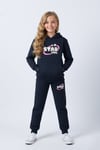 3 İplik Kapüşonlu Şardonlu Kalın Kışlık Baskı Detaylı Kanguru Cepli 6 Parça Kız Çocuk Eşofman Takımı