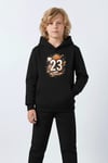 3 İplik Şardonlu Kışlık Basketbol Baskılı Kanguru Cepli Kapüşonlu Erkek Çocuk Eşofman Takımı