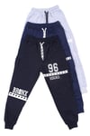 3 Lü Siyah-lacivert-gri, Kargo Cepli, Yazı Baskılı Erkek Çocuk Eşofman Altı
