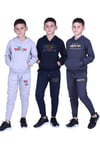 3'lü BASKI DETAYLI KAPÜŞONLU ERKEK ÇOCUK EŞOFMAN TAKIMI