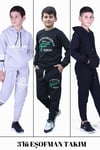 3'LÜ ERKEK ÇOCUK 96-TREX-DÜZ MODEL EŞOFMAN TAKIMI