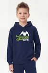 3'lü Kanguru Cepli Kapüşon Detaylı Baskılı Erkek Çocuk 3 Parça Sweatshirt