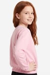 3'lü Yuvarlak Yakalı Beli Lastikli Kısa Bel 3 Parça Kız Çocuk Sweatshirt