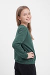 3'lü Yuvarlak Yakalı Beli Lastikli Kısa Bel 3 Parça Kız Çocuk Sweatshirt