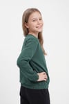 3'lü Yuvarlak Yakalı Beli Lastikli Kısa Bel 3 Parça Kız Çocuk Sweatshirt