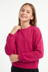 3'lü Yuvarlak Yakalı Beli Lastikli Kısa Bel 3 Parça Kız Çocuk Sweatshirt