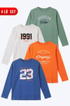 4'lü Erkek Çocuk Yuvarlak Yakalı Baskı Detaylı Sweatshirt
