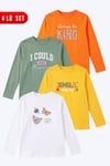 4'lü Kız Çocuk Yuvarlak Yakalı Baskı Detaylı Sweatshirt