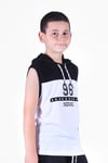 96 Yazı Baskılı Erkek Çocuk Kapüşonlu T-shirt