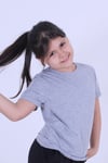 Baskısız, Düz Bisiklet Yaka Kız Çocuk Tişört