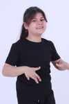Baskısız, Düz Bisiklet Yaka Kız Çocuk Tişört