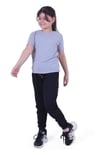 Düz Renk, Desensiz, Beli Lastikli Alt-üst Kız Çocuk T-shirt Eşofman Takımı