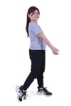 Düz Renk, Desensiz, Beli Lastikli Alt-üst Kız Çocuk T-shirt Eşofman Takımı
