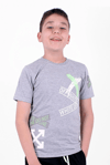 Erkek Çocuk 3'lü Baskılı T-shirt Kapri Eşofman Altı Takımı