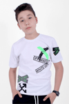 Erkek Çocuk 3'lü Baskılı T-shirt Kapri Eşofman Altı Takımı
