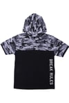Erkek Çocuk 3'lü Kamuflaj Desenli Kapri-Baskılı Tişört- Kamuflaj Desenli Sweatshirt Alt Üst Takım
