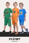 ERKEK ÇOCUK 3'LÜ SET T-SHİRT-KAPRİ TAKIMLARI