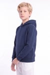 Erkek Çocuk Basic Düz Kanguru Cepli Kapüşonlu Sweatshirt