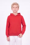 Erkek Çocuk Basic Düz Kanguru Cepli Kapüşonlu Sweatshirt