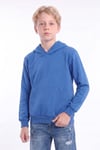 Erkek Çocuk Basic Düz Kanguru Cepli Kapüşonlu Sweatshirt