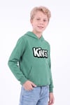 Erkek Çocuk Baskılı Kanguru Cepli Uzun Kollu Kapüşonlu Sweatshirt