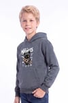 Erkek Çocuk Baskılı Kanguru Cepli Uzun Kollu Kapüşonlu Sweatshirt