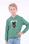 Erkek Çocuk Baskılı Kanguru Cepli Uzun Kollu Kapüşonlu Sweatshirt
