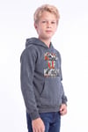 Erkek Çocuk Baskılı Kanguru Cepli Uzun Kollu Kapüşonlu Sweatshirt