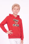 Erkek Çocuk Baskılı Kanguru Cepli Uzun Kollu Kapüşonlu Sweatshirt