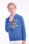Erkek Çocuk Baskılı Kanguru Cepli Uzun Kollu Kapüşonlu Sweatshirt
