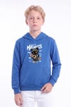 Erkek Çocuk Baskılı Kanguru Cepli Uzun Kollu Kapüşonlu Sweatshirt