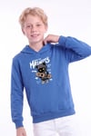 Erkek Çocuk Baskılı Kanguru Cepli Uzun Kollu Kapüşonlu Sweatshirt
