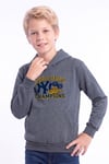 Erkek Çocuk Baskılı Kanguru Cepli Uzun Kollu Kapüşonlu Sweatshirt