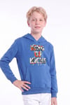 Erkek Çocuk Baskılı Kanguru Cepli Uzun Kollu Kapüşonlu Sweatshirt