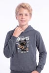 Erkek Çocuk Baskılı Kanguru Cepli Uzun Kollu Kapüşonlu Sweatshirt