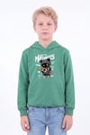 Erkek Çocuk Baskılı Kanguru Cepli Uzun Kollu Kapüşonlu Sweatshirt