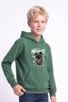 Erkek Çocuk Baskılı Kanguru Cepli Uzun Kollu Kapüşonlu Sweatshirt