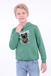 Erkek Çocuk Baskılı Kanguru Cepli Uzun Kollu Kapüşonlu Sweatshirt