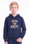 Erkek Çocuk Baskılı Kanguru Cepli Uzun Kollu Kapüşonlu Sweatshirt