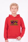 Erkek Çocuk Baskılı Kanguru Cepli Uzun Kollu Kapüşonlu Sweatshirt