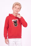 Erkek Çocuk Baskılı Kanguru Cepli Uzun Kollu Kapüşonlu Sweatshirt