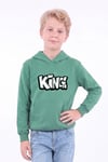 Erkek Çocuk Baskılı Kanguru Cepli Uzun Kollu Kapüşonlu Sweatshirt