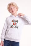 Erkek Çocuk Baskılı Kanguru Cepli Uzun Kollu Kapüşonlu Sweatshirt