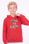 Erkek Çocuk Baskılı Kanguru Cepli Uzun Kollu Kapüşonlu Sweatshirt